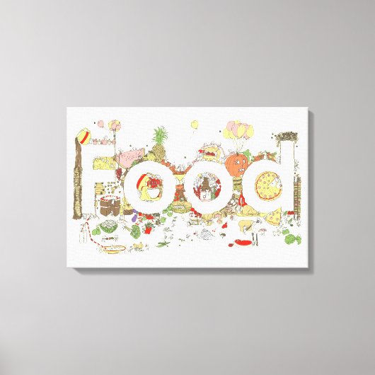Food Word Art Slogan Funny Feinschmecker Typografy Leinwanddruck (Vorderseite)