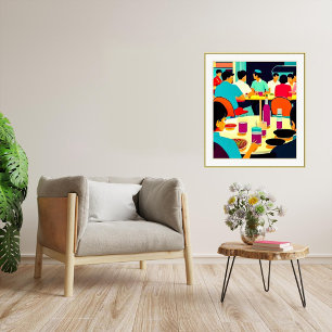 Foodcourt - Leinwand Print Poster