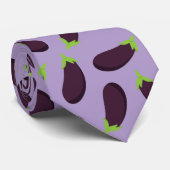 Foodie Aubergine Eggplant Patterned Purple Krawatte (Gerollt)