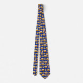 Foodie Blue Pattern Cheeseburger Krawatte (Rückseite)