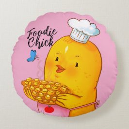Foodie Chick Cushion Rundes Kissen