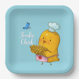 Foodie Chick Paper Plate   Pappteller