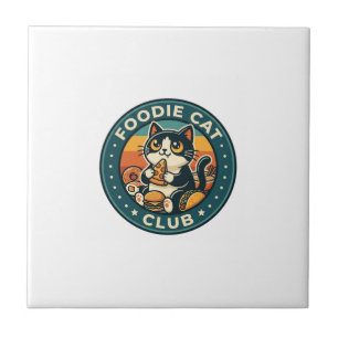 Foodie-Katze Süße Kitty Gestaltung - Foodie-Katzen Fliese