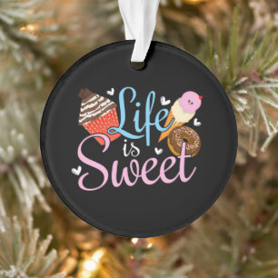 Foodie Leben ist süßes Backzitat - Cupcake Kunst Ornament
