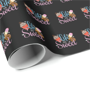 Foodie Life is Sweet Backzitat - Cupcake Kunst Geschenkpapier