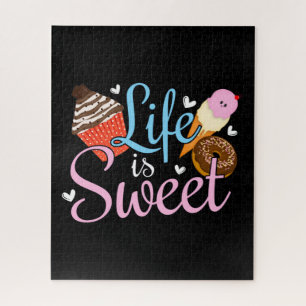 Foodie Life is Sweet Baking Zitat - Cupcake Kunst Puzzle