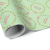 Foodie-Weihnachtskranz | Editierbare Partyfarben Geschenkpapier (Rolleneckpunkt)