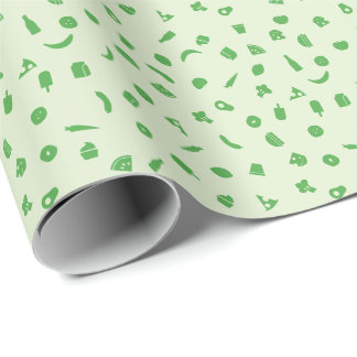 Foodie-Weihnachtsmuster | Bearbeitbare Farbe Geschenkpapier