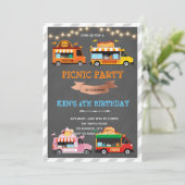 Foodrucks Geburtstagsthema Einladung (Stehend Vorderseite)