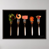 Foods on Forks (Black) Foto Print Poster (Vorne)