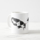 FooFooCat: Faule riesige Smokings-Katze Kaffeetasse (Vorderseite Links)