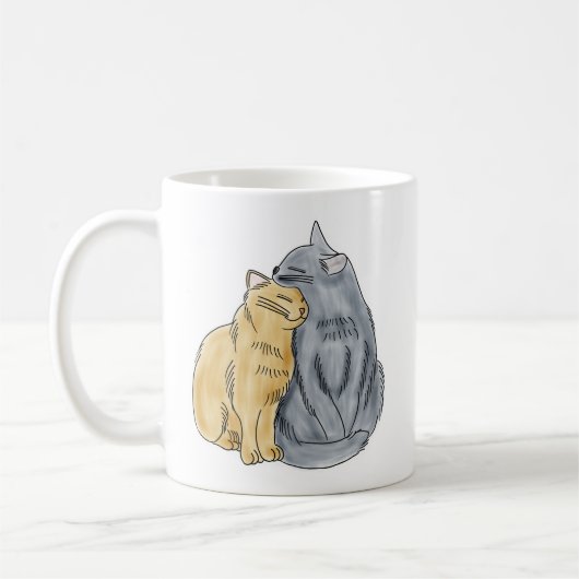 FooFooCat: Umarmen der Liebe-Katzen Kaffeetasse (Links)