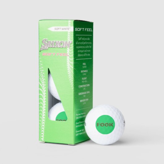 Fook green Srixon Soft Feel Golf Bälle 3 pk (Verpackung)
