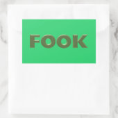 Fook grüner Rechteck großer Aufkleber 4 (Tasche)