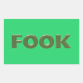 Fook grüner Rechteck großer Aufkleber 4 (Vorderseite)