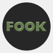Fook schwarz runde kleine Aufkleber (Vorderseite)