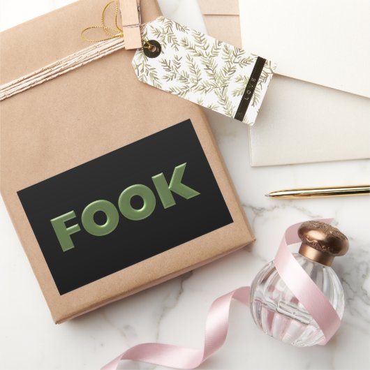 Fook schwarze Rechteck große Aufkleber (Schenken)