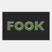 Fook schwarze Rechteck große Aufkleber (Vorderseite)