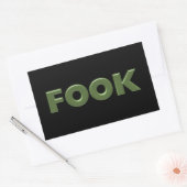 Fook schwarze Rechteck große Aufkleber (Umschlag)