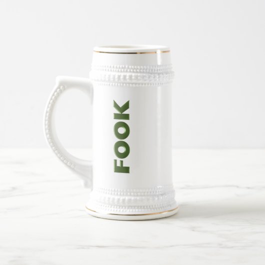 Fook Vertikalweißstein w Goldschnitt Bierglas (Links)