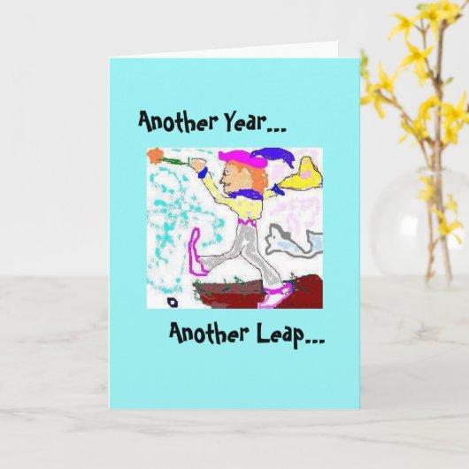 Fool Birthday Card-Aqua Karte (Gelbe Blume)