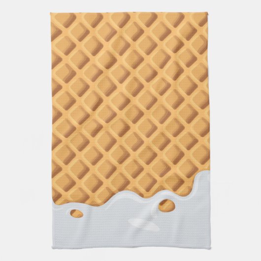 Fool the eye Tropfen Vanilla Ice Cream Cone Geschirrtuch (Vertikal)
