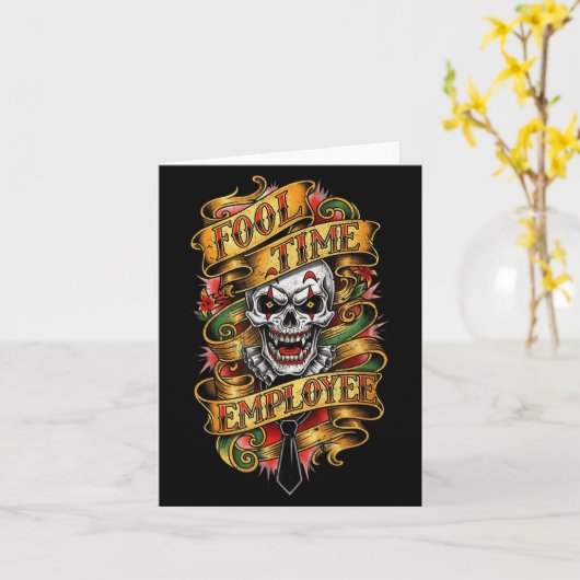 Fool Time Employee Funny Office Humor  Karte (Gelbe Blume)