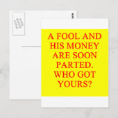 FOOL und sein Geld Postkarte (Vorne/Hinten)