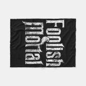 Foolish Mortal Raven White Print Fleecedecke (Vorderseite (Horizontal))