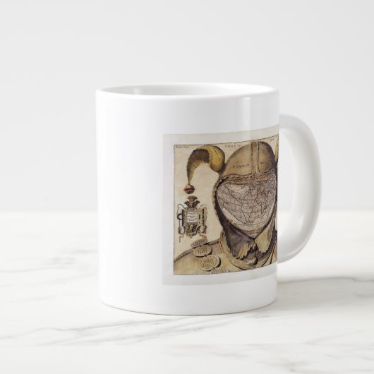 Fool's Cap Weltkarte Jumbo-Tasse (Vorderseite Rechts)