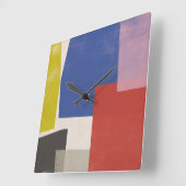 Foolscap - Moderne Farbblöcke Quadratische Wanduhr (Winkel)