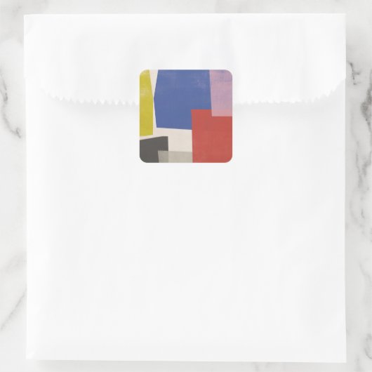 Foolscap - Moderne Farbblöcke Quadratischer Aufkleber (Tasche)