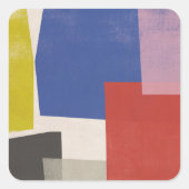 Foolscap - Moderne Farbblöcke Quadratischer Aufkleber (Vorderseite)
