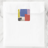 Foolscap - Moderne Farbblöcke Quadratischer Aufkleber (Tasche)