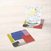 Foolscap - Moderne Farbblöcke Rechteckiger Pappuntersetzer (Vor Ort)