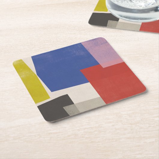 Foolscap - Moderne Farbblöcke Rechteckiger Pappuntersetzer (angewinkelt)