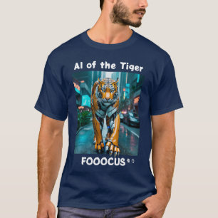 Fooocus - AI des Tigers. Robo. Konkreter Dschungel T-Shirt