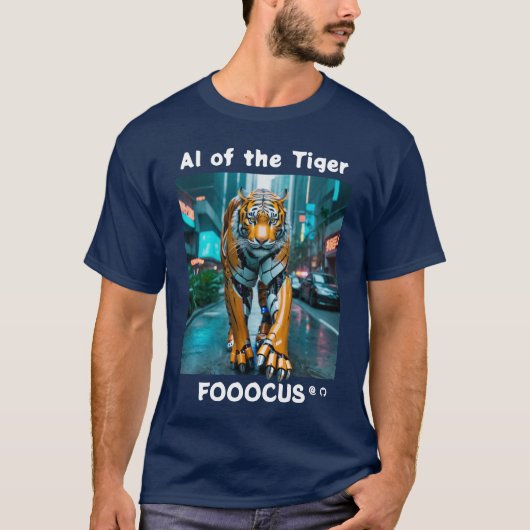 Fooocus - AI of the tiger. Robo. Concrete jungle T-Shirt (Vorderseite)