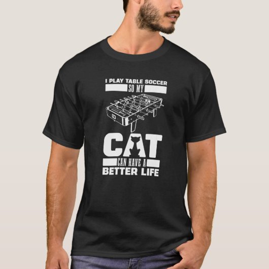 Foosball Cat Kicker Table Soccer T-Shirt (Vorderseite)