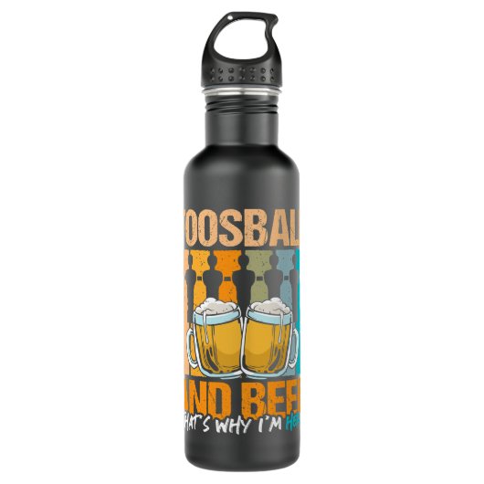 Foosball und Bier das, warum ich hier Design foosb Edelstahlflasche (Vorderseite)
