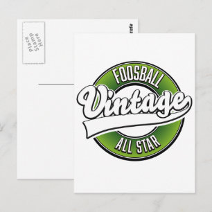 Foosball Vintages Allstar-Logo Postkarte