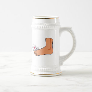 Foot-2 gebrochene Zehe Bierglas