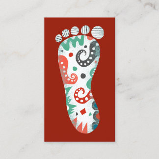 Foot Business Cards - Red White Aqua Visitenkarte