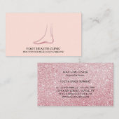 Foot Care Podiatrie Ärztin Pink Beige Visitenkarte (Vorne/Hinten)