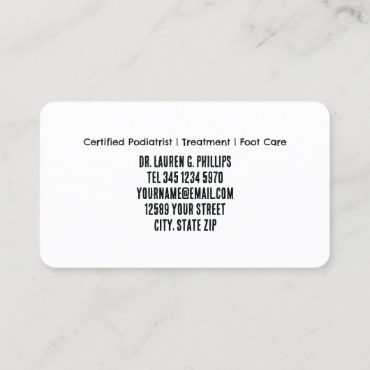 👣 Foot Care Visitenkarte (Rückseite)