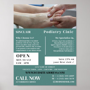 Foot Exam Portrait, Podiatrie-Klinik, Podiatrist Poster