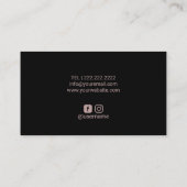 Foot Health Practitioner Moderne Rose Gold & Black Visitenkarte (Rückseite)