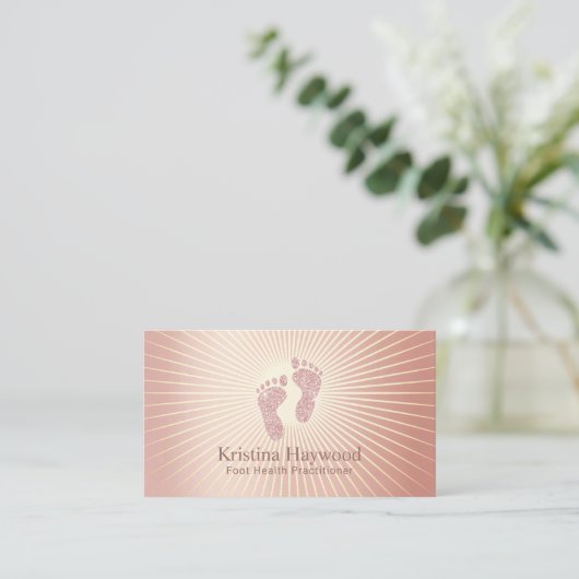 Foot Health Practitioner Moderne Rose Gold Therapi Visitenkarte (Stehend Vorderseite)