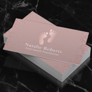 Foot Healthcare Practitioner Dusty Rose Gold Visitenkarte