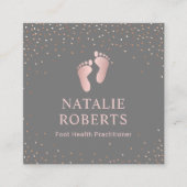 Foot Healthcare Practitioner Grau & Rose Gold Quadratische Visitenkarte (Vorderseite)